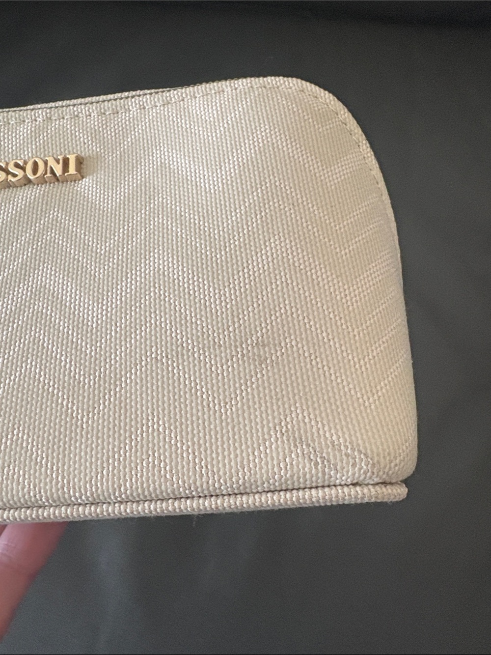 Luxury Missoni Delta One Cream Quilted Travel Cosmetic Case - Picture 2 of 3